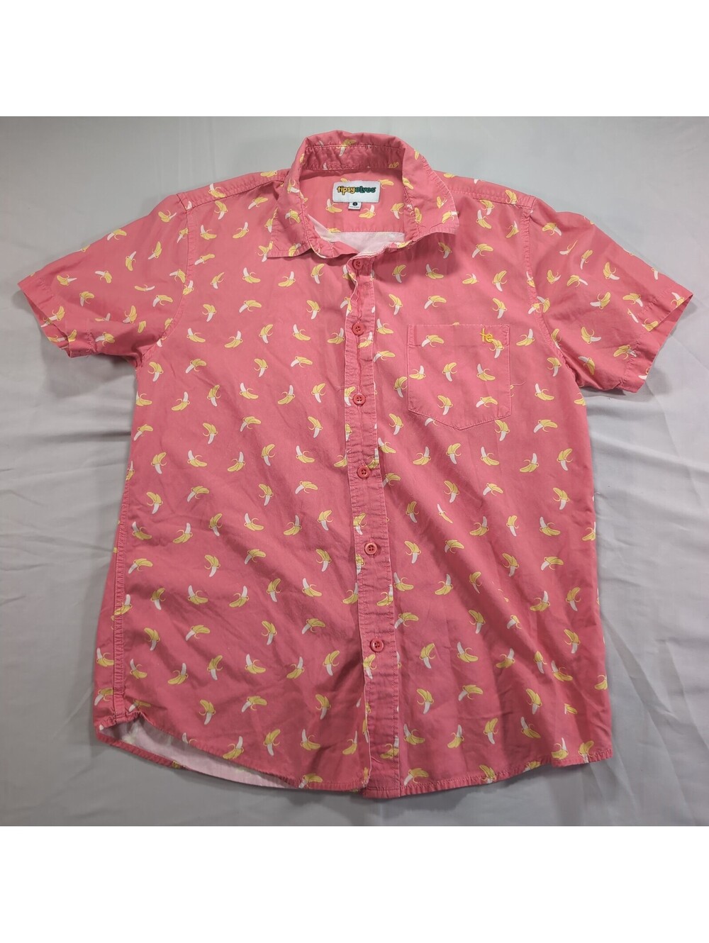Tipsy Elves Pink Banana Print Button Up Shirt